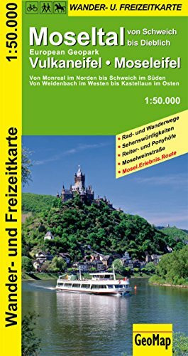 Moseltal, Vulkaneifel, Moseleifel Wander- und Freizeitkarte: 1:50.000