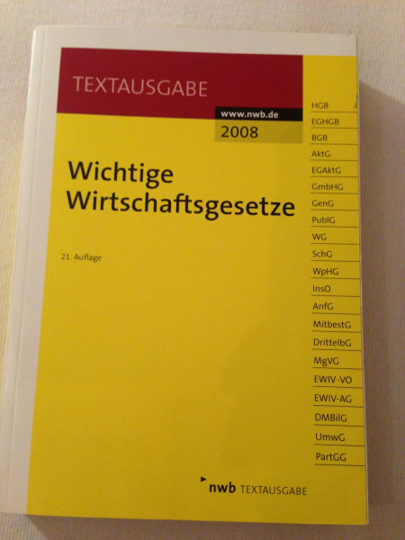 Wichtige Wirtschaftsgesetze (Textausgabe)