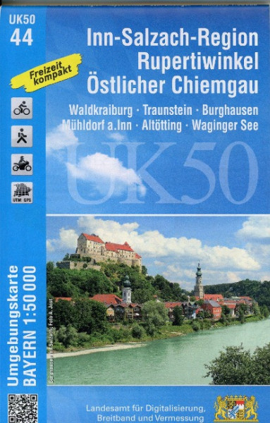 Inn-Salzach-Region, Rupertiwinkel, Östlicher Chiemgau 1 : 50 000 (UK50-44)