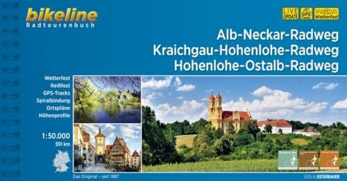 Alb-Neckar-Weg • Kraichgau-Hohenlohe-Radweg • Hohenlohe-Ostalb-Weg: 1:50.000, 591 km (Bikeline Radtourenbücher)