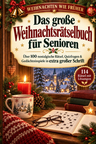 Das große Weihnachtsrätselbuch für Senioren: Über 100 nostalgische Rätsel, Quizfragen & Gedächtnisspiele in extra großer Schrift – für eine fröhliche Advents- und Weihnachtszeit