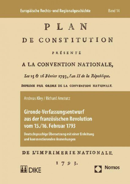 Gironde-Verfassungsentwurf aus der französischen Revolution vom 15./16. Februar 1793