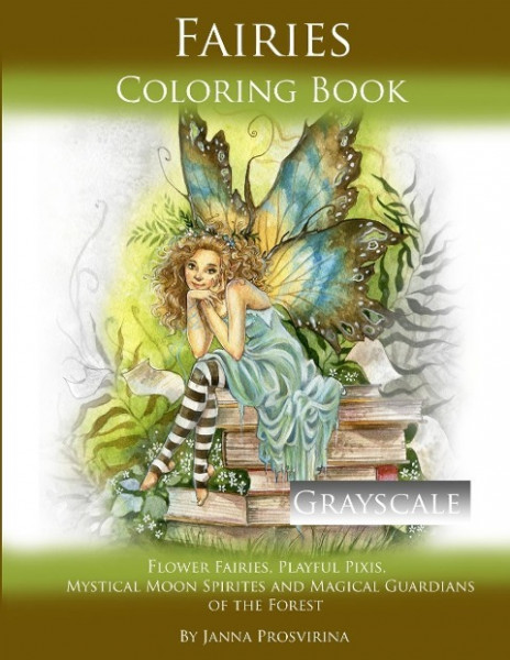 Fairies Coloring Book Grayscale