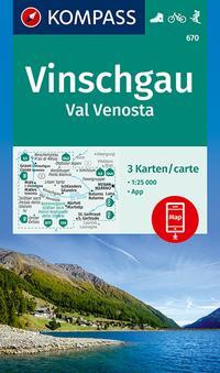 KOMPASS Wanderkarten-Set 670 Vinschgau, Val Venosta (3 Karten) 1:25.000