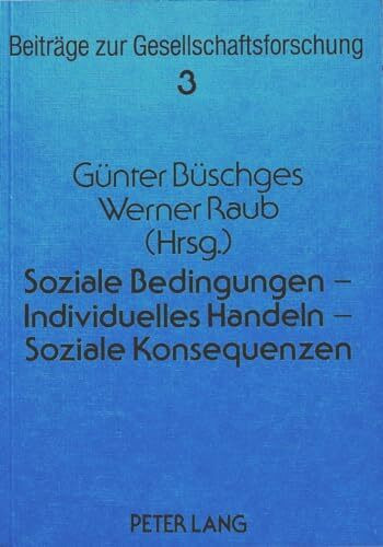 Soziale Bedingungen - Individuelles Handeln - Soziale Konsequenzen (Beiträge zur Gesellschaftsforschung. Contributions to Social Research, Band 3)