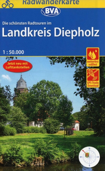 Radwanderkarte BVA Radwandern im Landkreis Diepholz 1:50.000, reiß- und wetterfest, GPS-Tracks Download