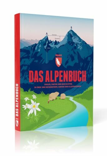 Das Alpenbuch: Zahlen, Fakten und Geschichten in über 1000 Infografiken, Karten und Illustrationen
