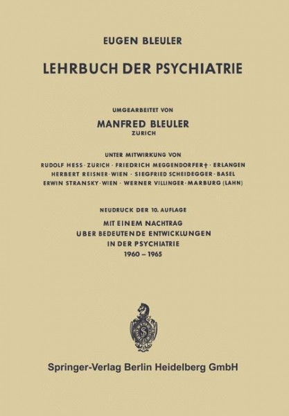 Lehrbuch der Psychiatrie