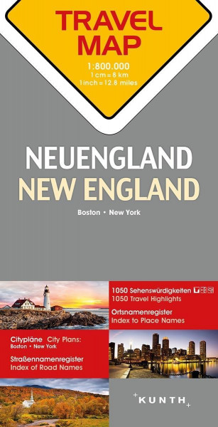 Reisekarte New York / New England 1:20.000 / 1:800.000