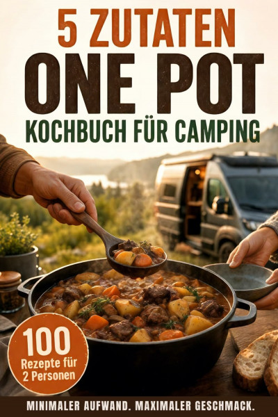 5 Zutaten One Pot Kochbuch für Camping: Minimaler Aufwand. Maximaler Geschmack - 100 Rezepte für 2 Personen