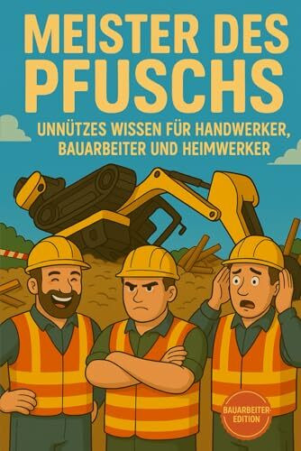 Meister des Pfuschs – Unnützes Wissen für Handwerker, Bauarbeit und Heimwerker - Bauarbeiter Edition: Baustellenwitze, gefährliches Halbwissen & harte ... Maurer & Poliere - Hochbau und Tiefbau