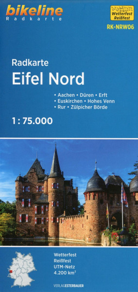 Bikeline Radkarte Eifel Nord Aachen, Köln 1 : 75 000