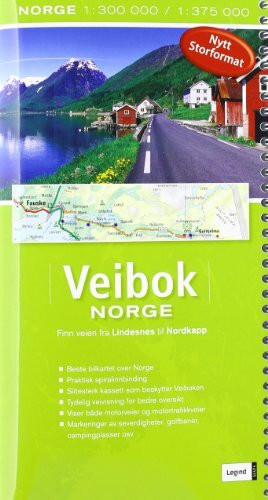 Veibok Norge 1 : 300 000 / 1 : 375 000: Finn veien fra Lindesnes til Nordkapp