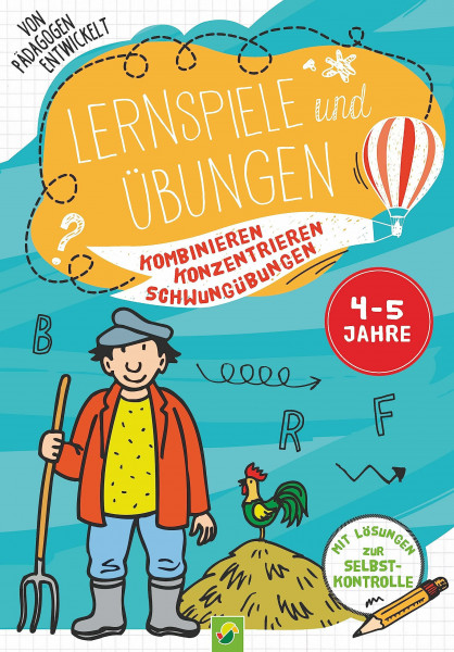Lernspiele und Übungen 4-5 Jahre: Kombinieren, Konzentrieren, Schwungübungen | Mit Lösungen zur Selbstkontrolle