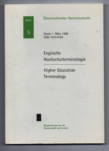 Englische Hochschulterminologie = Higher education terminology.