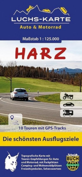 Luchskarte Harz Auto & Motorrad 1 : 125 000
