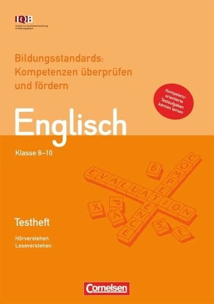 Bildungsstandards: Kompetenzen überprüfen und fördern - Englisch: 8.-10. Schuljahr - Testheft: 15 Stück im Paket (48 Seiten pro Heft)