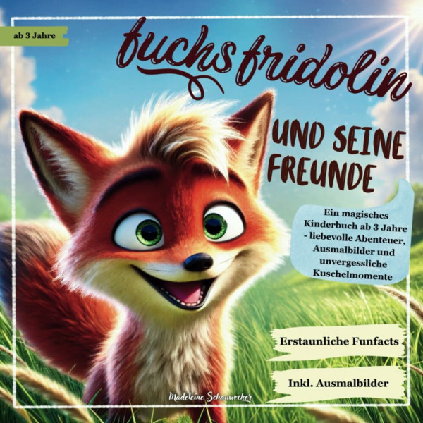 Fuchs Fridolin und seine Freunde: Ein magisches Kinderbuch ab 3 Jahre zum vorlesen– mit liebevollen Abenteuern,vielen Ausmalbildern und unvergesslichen Kuschelmomenten