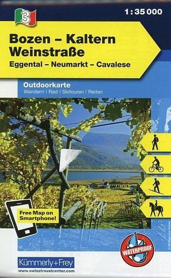 KuF Italien Outdoorkarte 03 Bozen-Kaltern Weinstraße 1 : 35.000
