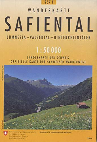 257T Safiental Wanderkarte: Val Lumnezia - Valser Tal - Hinterrheintäler (Wanderkarten 1:50 000)