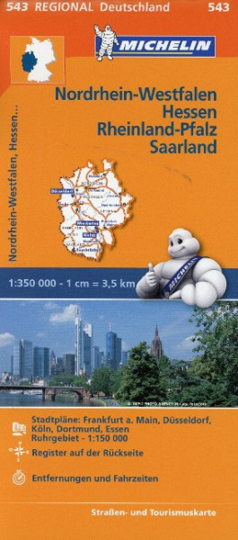 Michelin Regionalkarte Nordrhein-Westfalen / Hessen / Rheinland-Pfalz / Saarland 1 : 350 000