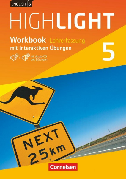 English G Highlight|NULL|Hauptschule|Band 5: 9. Schuljahr|NULL|NULL|Workbook mit interaktiven Übungen online - Lehrkräftefassung|Mit Audio-CD