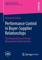 Performance Control in Buyer-Supplier Relationships