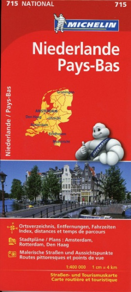 Michelin Nationalkarte Niederlande 1 : 400 000