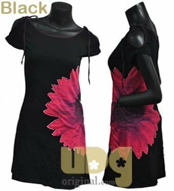 udo Stylisches T Shirtlkleid Longshirt Underground Size L black