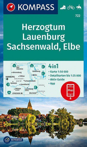 KOMPASS Wanderkarte Herzogtum Lauenburg, Sachsenwald, Elbe 1:50 000