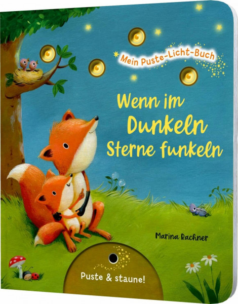 Mein Puste-Licht-Buch: Wenn im Dunkeln Sterne funkeln: Pappebuch-Bestseller mit LED-Lämpchen, Gute-Nacht-Buch für Kinder ab 18 Monaten