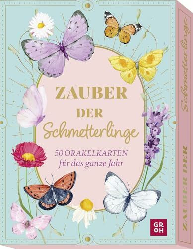 Orakelkarten: Zauber der Schmetterlinge: 50 Orakelkarten für das ganze Jahr | Illustrierte Karten in edler Box. 50 Impulse und Inspirationen für mehr Lebensfreude im Alltag