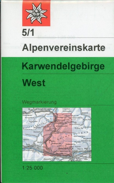 DAV Alpenvereinskarte 05/1 Karwendelgebirge West 1 : 25 000