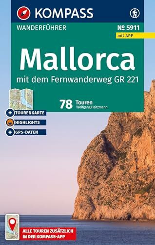 KOMPASS Wanderführer Mallorca, 78 Touren mit Extra-Tourenkarte: mit Touren und GPS-Daten in der KOMPASS-App