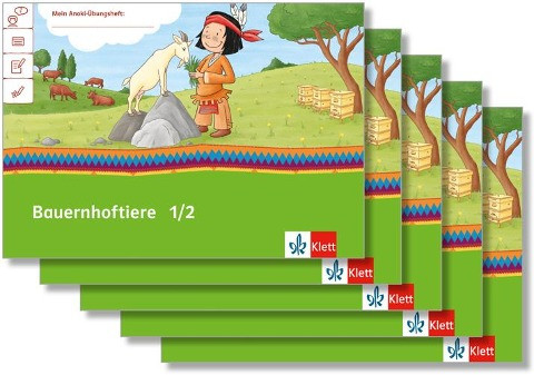 Mein Anoki-Übungsheft. Bauernhoftiere. Arbeitsheft Klasse 1/2 (5-er Paket)