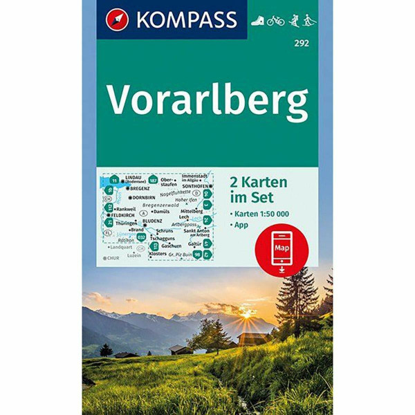 Vorarlberg: Wandern, Rad, Skitouren, GPS-genau 1:50000: Wanderkarten-Set mit Radrouten und Skitouren. GPS-genau. 1:50000 (KOMPASS Wanderkarte, Band 292)