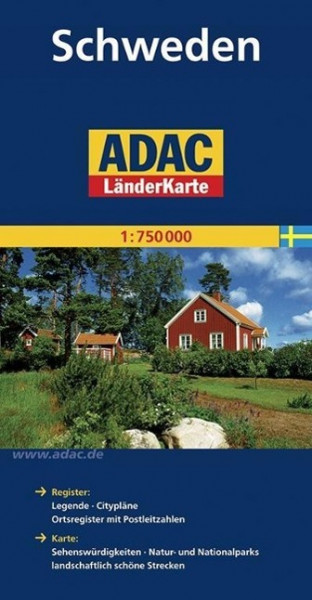ADAC LänderKarte Schweden 1 : 750 000