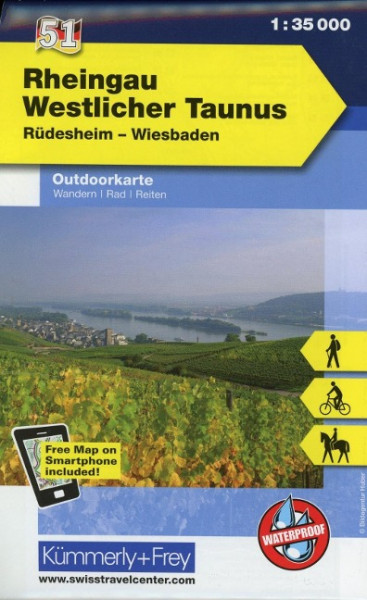 KuF Deutschland Outdoorkarte 51 Rheingau, Westlicher Taunus 1:35 000