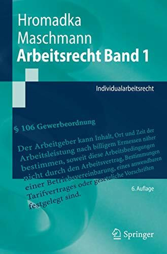 Arbeitsrecht Band 1: Individualarbeitsrecht (Springer-Lehrbuch)