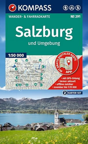 KOMPASS Wanderkarten-Set 291 Salzburg und Umgebung (2 Karten) 1:50.000: inklusive Karte zur offline Verwendung in der KOMPASS-App. Fahrradfahren. Skitouren.