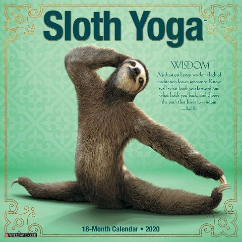 Sloth Yoga 2020 Mini Wall Calendar