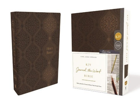 KJV, Journal the Word Bible, Imitation Leather, Brown, Red Letter Edition, Comfort Print: Reflect, J