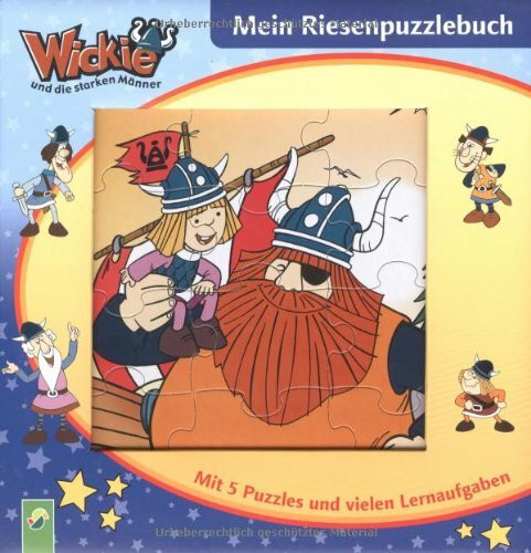 Mein Riesenpuzzlebuch Wickie und die starken Männer: Mit 5 Puzzles und vielen Lernaufgaben: 5 Puzzles mit je 12 Teilen und vielen Lernaufgaben