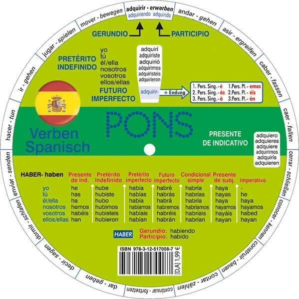 PONS Drehscheibe unregelmäßige Verben Spanisch