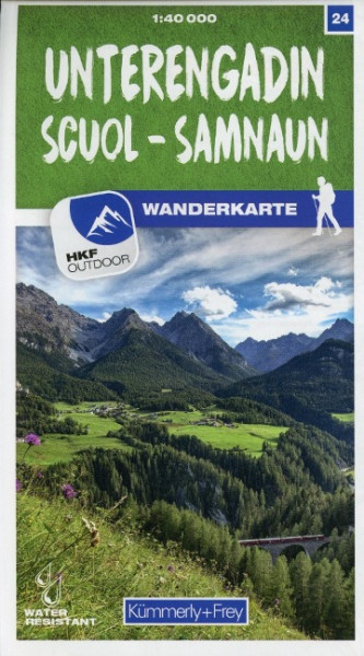 Unterengadin / Scuol - Samnaun 24 Wanderkarte 1:40 000 matt laminiert