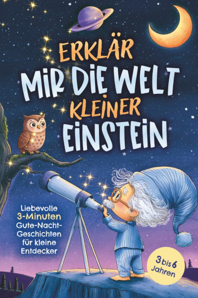Erklär mir die Welt, kleiner Einstein: Liebevolle 3-Minuten Gute-Nacht-Geschichten für Kinder von 3 bis 6 Jahren - Einschlafgeschichten zum Staunen, Kuscheln und sanften Einschlafen