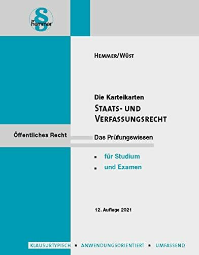 Karteikarten Staats- und Verfassungsrecht: Das Prüfungswissen für Schule und Examen (Karteikarten - Öffentliches Recht)