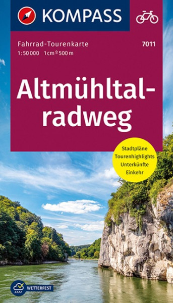 KOMPASS Fahrrad-Tourenkarte Altmühltalradweg, 1:50000