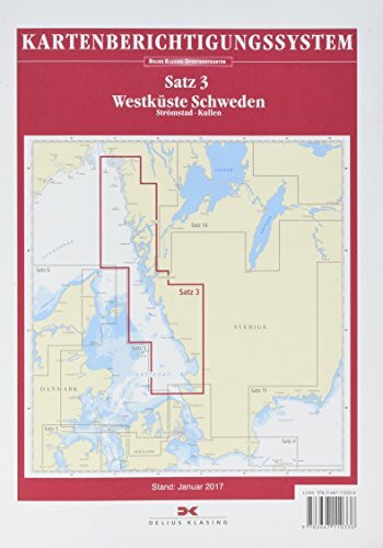 Sportbootkarten-Berichtigung Satz 3 (2017): Westküste Schweden: Strömstadt - Göteborg - Kullen