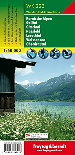 Freytag Berndt Wanderkarten, WK 223, Naturarena Kärnten - Gailtal - Gitschtal -Lesachtal - Weissensee - Oberes Drautal - Maßstab 1:50.000